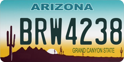 AZ license plate BRW4238