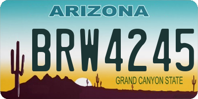 AZ license plate BRW4245