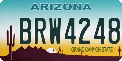 AZ license plate BRW4248