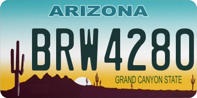 AZ license plate BRW4280