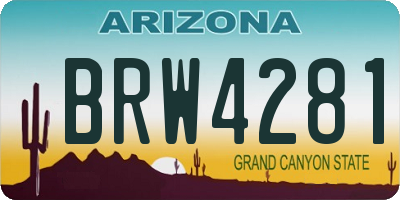 AZ license plate BRW4281