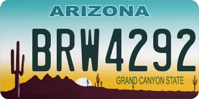 AZ license plate BRW4292