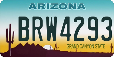 AZ license plate BRW4293