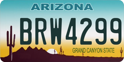 AZ license plate BRW4299