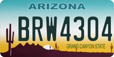 AZ license plate BRW4304