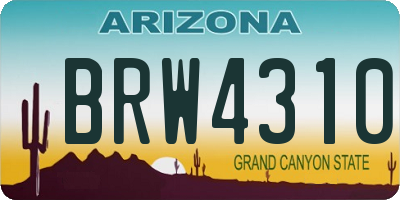 AZ license plate BRW4310