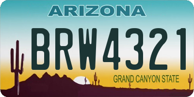 AZ license plate BRW4321