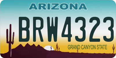 AZ license plate BRW4323
