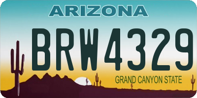 AZ license plate BRW4329