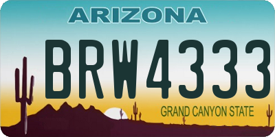 AZ license plate BRW4333