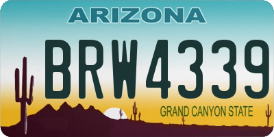 AZ license plate BRW4339