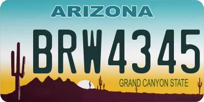 AZ license plate BRW4345