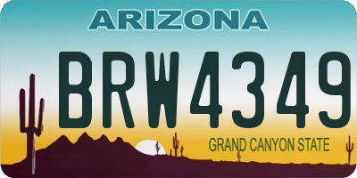 AZ license plate BRW4349