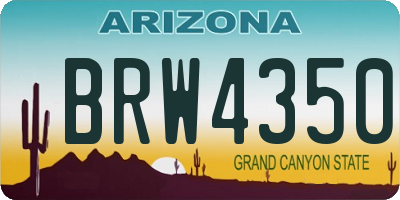 AZ license plate BRW4350
