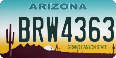 AZ license plate BRW4363