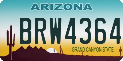 AZ license plate BRW4364