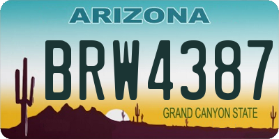 AZ license plate BRW4387