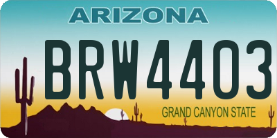 AZ license plate BRW4403