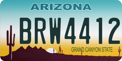 AZ license plate BRW4412