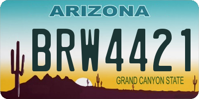 AZ license plate BRW4421