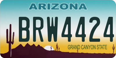 AZ license plate BRW4424