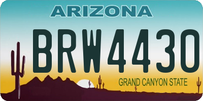AZ license plate BRW4430