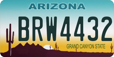 AZ license plate BRW4432