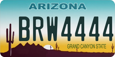 AZ license plate BRW4444
