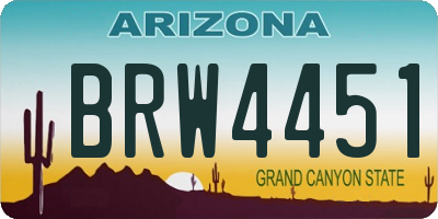 AZ license plate BRW4451