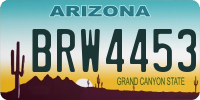 AZ license plate BRW4453