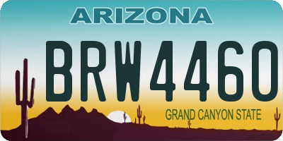 AZ license plate BRW4460