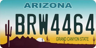 AZ license plate BRW4464