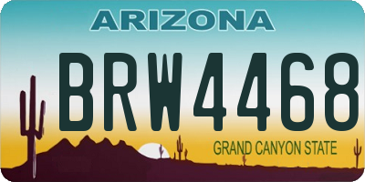 AZ license plate BRW4468