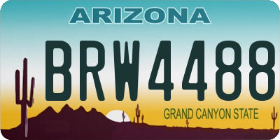 AZ license plate BRW4488