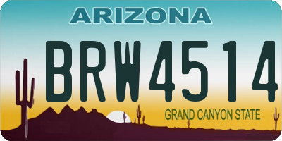 AZ license plate BRW4514