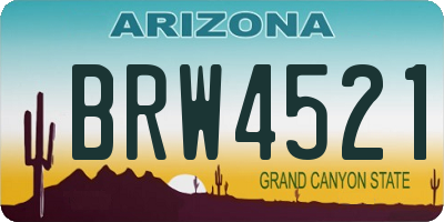 AZ license plate BRW4521
