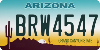 AZ license plate BRW4547