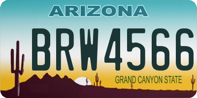 AZ license plate BRW4566