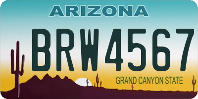 AZ license plate BRW4567