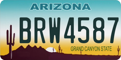 AZ license plate BRW4587