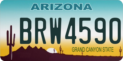 AZ license plate BRW4590