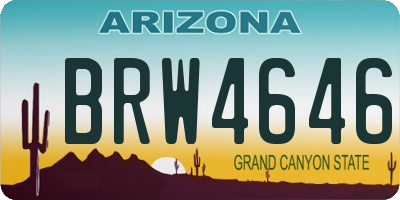 AZ license plate BRW4646