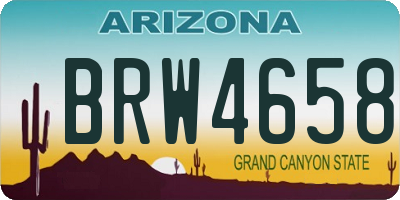 AZ license plate BRW4658