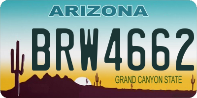 AZ license plate BRW4662
