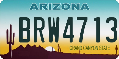 AZ license plate BRW4713