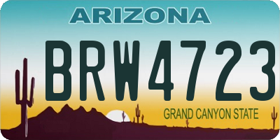 AZ license plate BRW4723