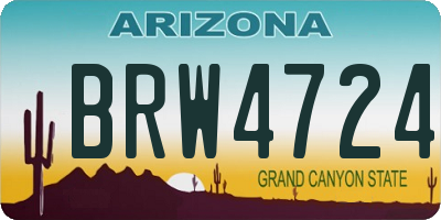 AZ license plate BRW4724