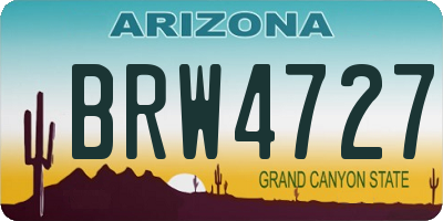 AZ license plate BRW4727