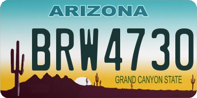 AZ license plate BRW4730