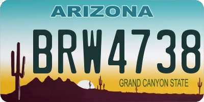 AZ license plate BRW4738